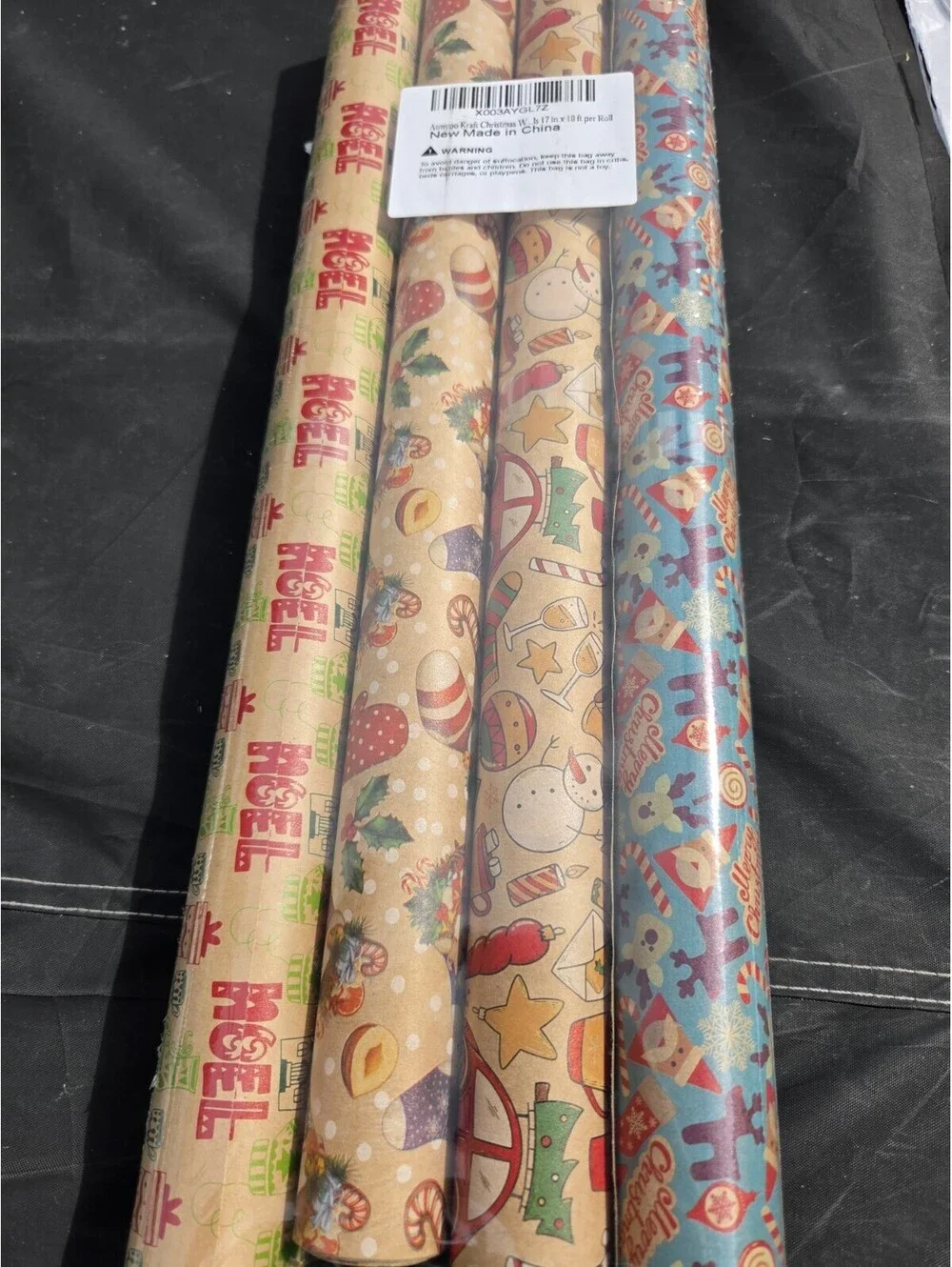 4 Pack Christmas Noel wrapping paper
